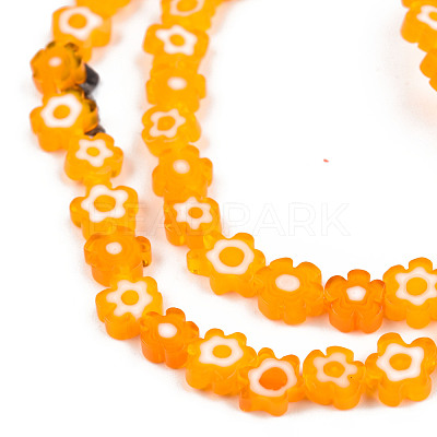 Handmade Millefiori Glass Bead Strands LAMP-N029-017A-05-1