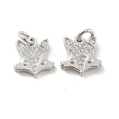 Fox Brass Micro Pave Clear Cubic Zirconia Charms KK-G425-10P-1