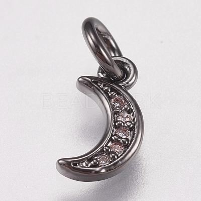 Brass Micro Pave Cubic Zirconia Charms X-ZIRC-E147-59B-1