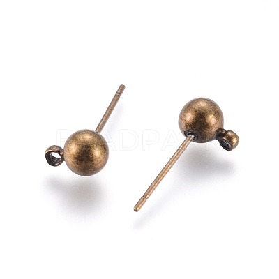 Brass Ball Post Ear Studs X-EC254-NFAB-1