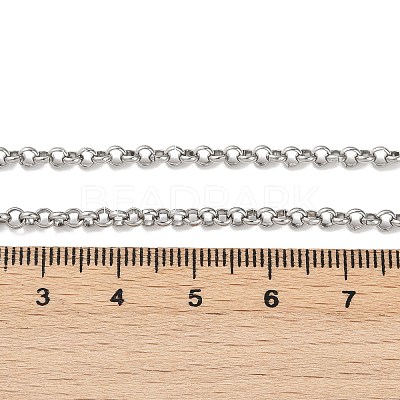Tarnish Resistant 304 Stainless Steel Rolo Chain Necklaces NJEW-L136-07P-1