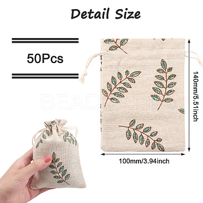 Polycotton(Polyester Cotton) Packing Pouches Drawstring Bags ABAG-T004-10x14-16-1