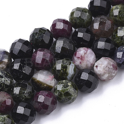 Natural Multicolor Tourmaline Beads Strands G-S345-8mm-001-1