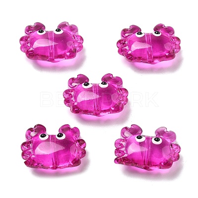 Transparent Glass Enamel Beads LAMP-V001-08B-1
