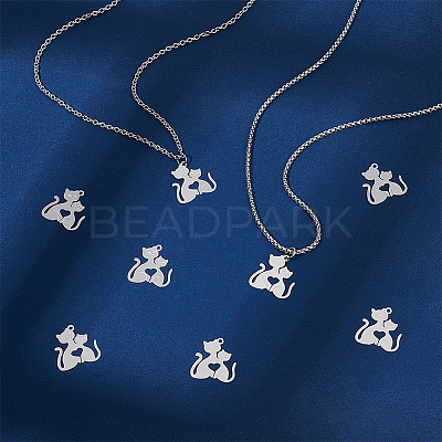 50Pcs 304 Stainless Steel Filigree Pendants STAS-UN0042-11-1
