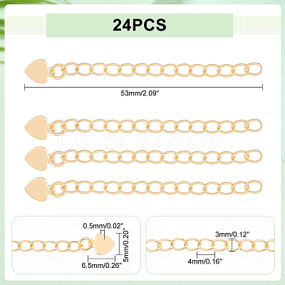 24Pcs Brass Curb Chain Extender KK-UN0001-80-NF-1