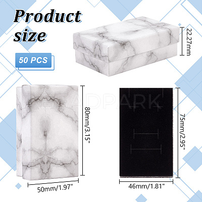 Marble Print Cardboard Paper Storage Boxes CON-WH0089-38-1
