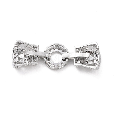 Eco-Friendly Rack Plating Brass Micro Pave Clear Cubic Zirconia Watch Band Clasps ZIRC-F843-28P-1