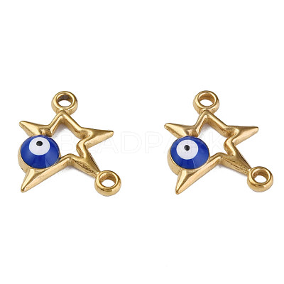 304 Stainless Steel Enamel Connector Charms STAS-N087-62-03G-1