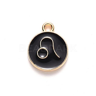 Alloy Enamel Pendants X-ENAM-S124-01B-08G-1