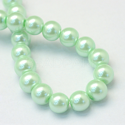 Baking Paint Pearlized Glass Pearl Round Bead Strands HY-Q003-10mm-04-1