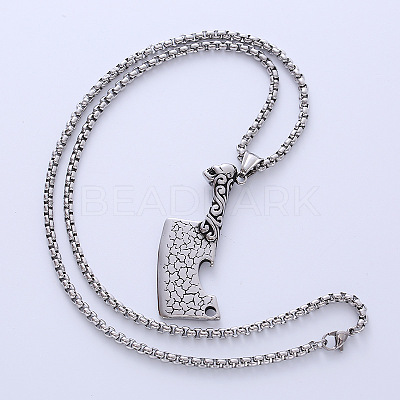 Creative Western Style 304 Stainless Steel Knife Pendant Necklaces EB0318-1