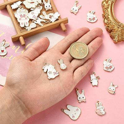50Pcs 10 Styles Alloy Enamel Pendants ENAM-CJ0003-27-1