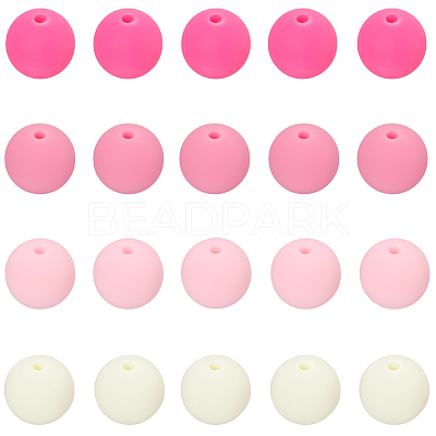 Rubberized Style Imitated Silicone Acrylic Beads MACR-PA0001-06B-01-1