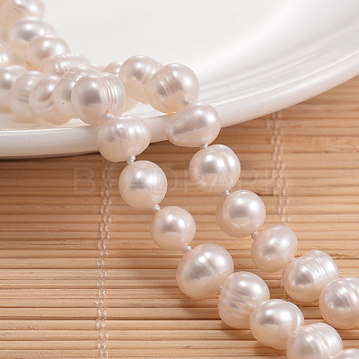 Natural Pearl Beads Necklace NJEW-P126-A-06-1