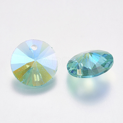 Faceted Glass Rhinestone Charms RGLA-F049-6mm-202PS-1