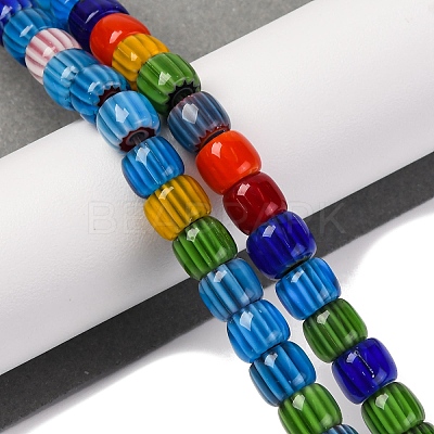 Handmade Lampwork Chevron Beads Strands X-LAMP-K041-01B-03-1