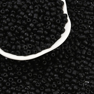 Frosted Opaque 6/0 Glass Seed Beads SEED-R029-4mm-A07-1