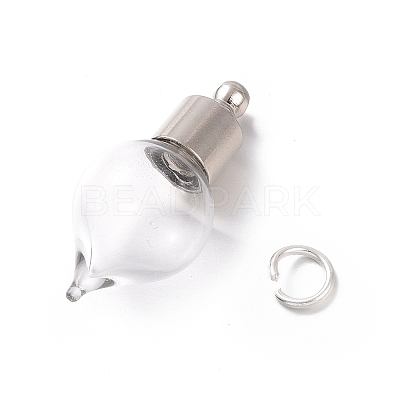Glass Bottle Pendants GLAA-H105-03P-1