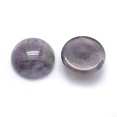 Natural Amethyst Cabochons G-P393-R14-14mm-1