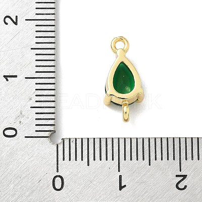 Brass Pave Cubic Zirconia Connector Charms KK-Z120-31G-01-1