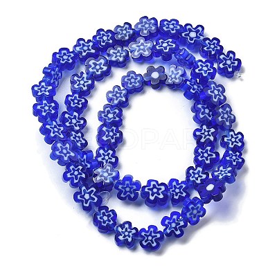 Handmade Millefiori Lampwork Beads Strands LAMP-F035-09D-1