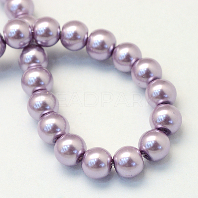 Baking Paint Pearlized Glass Pearl Round Bead Strands HY-Q003-6mm-44-1