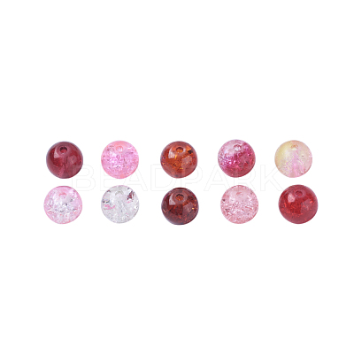 10 Colors Spray Painted Crackle Glass Beads CCG-X0010-01-8mm-1