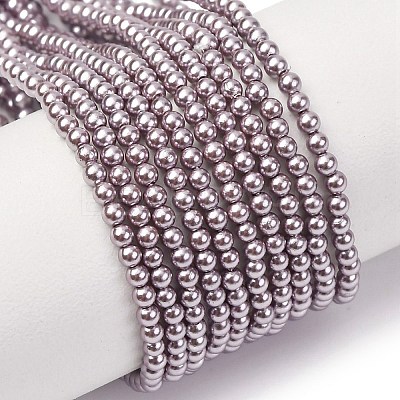 Electroplated Shell Pearl Beads Strands BSHE-G041-2mm-02-1
