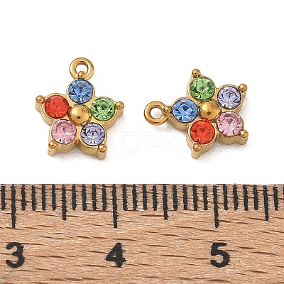 304 Stainless Steel with Rhinestone Pendants SA-CBA49D2-08G-01-1