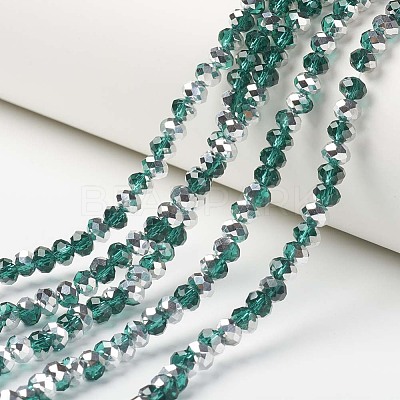 Electroplate Transparent Glass Beads Strands EGLA-A034-T8mm-M15-1