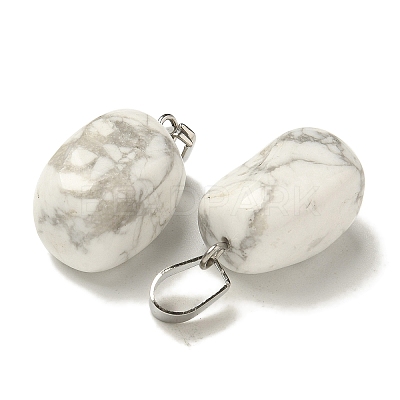 Natural Howlite Pendants G-Z067-03P-08-1