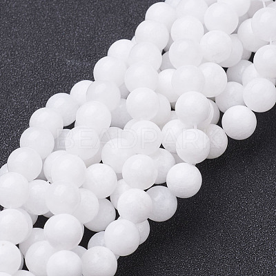 Natural White Jade Beads Strands GSR8mmC067-1