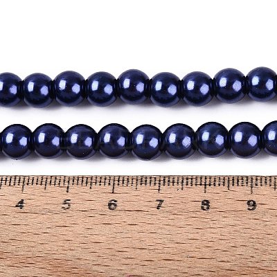 Baking Paint Pearlized Glass Pearl Round Bead Strands HY-Q330-8mm-82-1