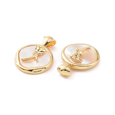 Brass Shell Pendants KK-E068-VC132-1