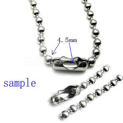 Tarnish Resistant Stainless Steel Ball Chain Connectors X-STAS-L018C-P-1