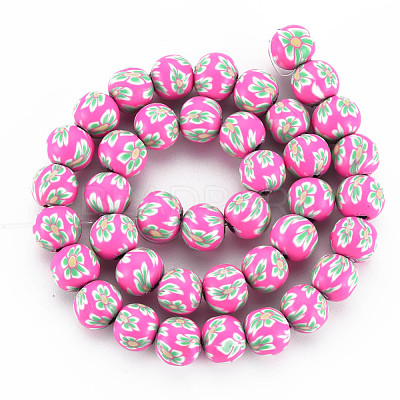 Handmade Polymer Clay Beads Strands CLAY-N008-055-01-1