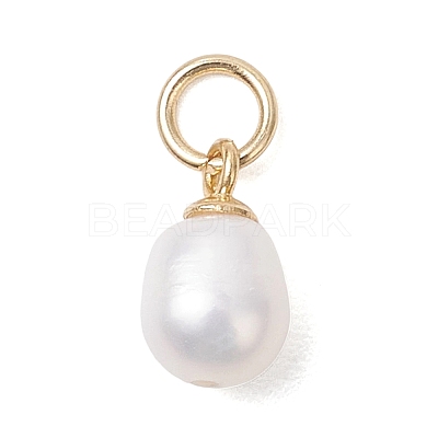 Natural Cultured Freshwater Pearl Rice Charms PALLOY-JF04830-1