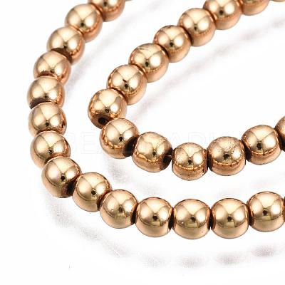 Electroplate Non-magnetic Synthetic Hematite Bead Strands X-G-Q466-3mm-04-1