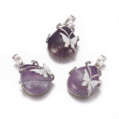 Natural Amethyst Pendants G-K296-B08-1
