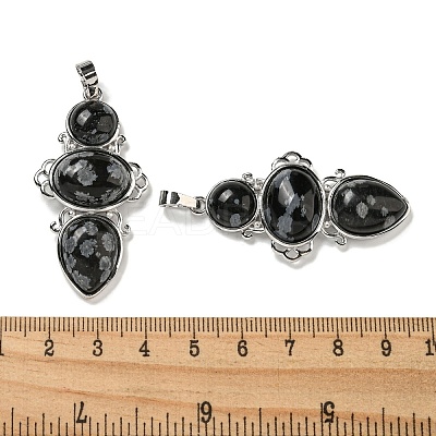 Natural Snowflake Obsidian Pendants G-Q158-04C-1
