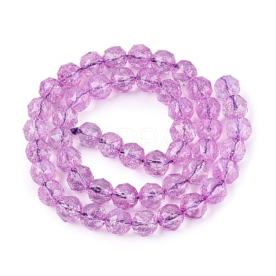 Crackle Transparent Glass Beads Strands GLAA-Q108-02A-08-1
