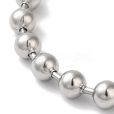 Non-Tarnish 304 Stainless Steel Beads Ball Chain Bracelets for Women BJEW-B092-01A-P-1