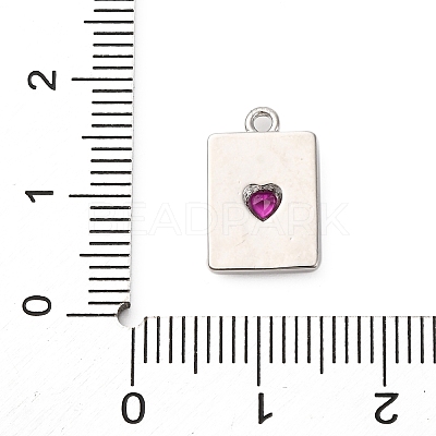Brass Micro Pave Cubic Zirconia Charms KK-F895-15P-1