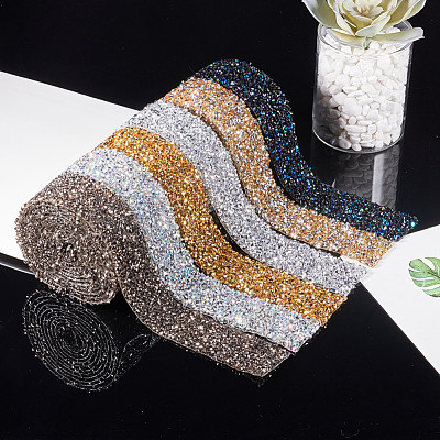 Glitter Resin Hotfix Rhinestone(Hot Melt Adhesive On The Back) OCOR-WH0052-01E-1