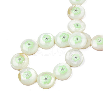 Natural Freshwater Shell Enamel Beads SHEL-N026-194-03B-1