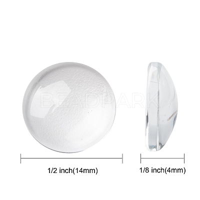 Transparent Glass Cabochons X-GGLA-R026-14mm-1