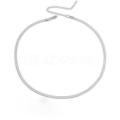 304 Stainless Steel Snake Chain Necklaces for Women WG80FEF-33-1