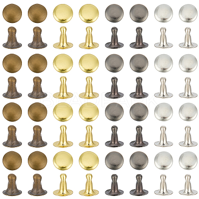 400Pcs 4 Colors Alloy Snap Rivet Butt Screw FIND-GF0009-29-1