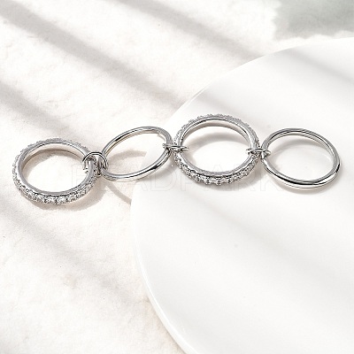 Brass Micro Pave Cubic Zirconia Finger Rings RJEW-P166-12P-01-1